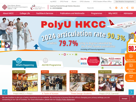 Website Screenshot of The Hong Kong Polytechnic University - Hong Kong Community College