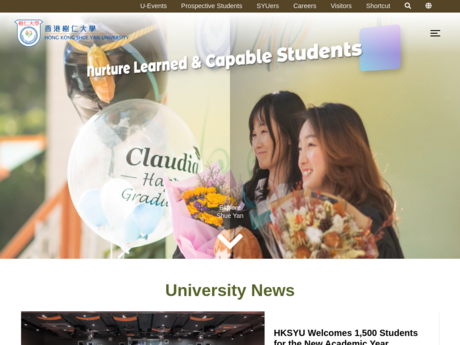 Website Screenshot of Hong Kong Shue Yan University