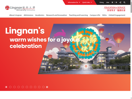 Website Screenshot of Lingnan University
