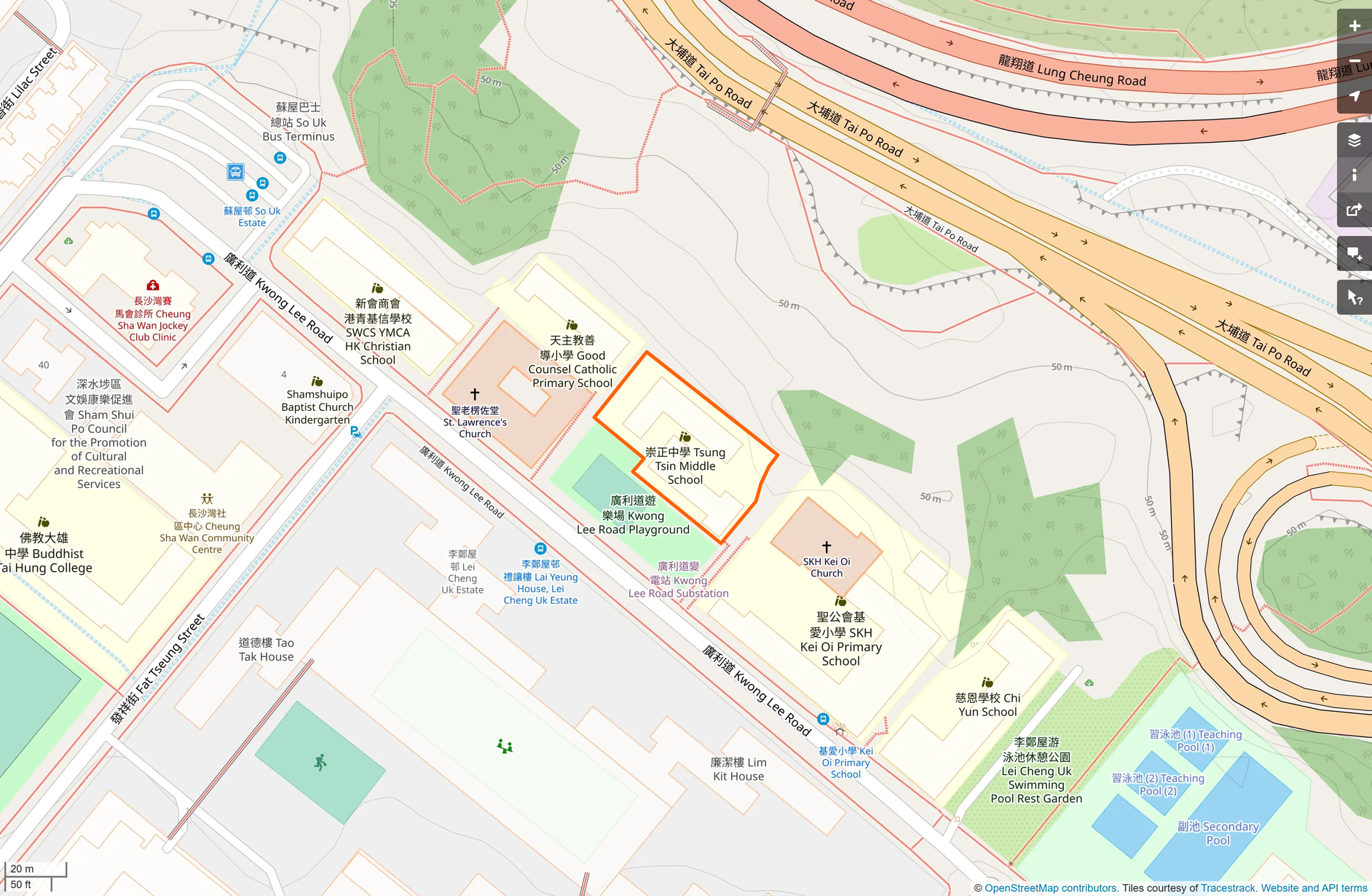 OSM: 崇正中學 Tsung Tsin Middle School
