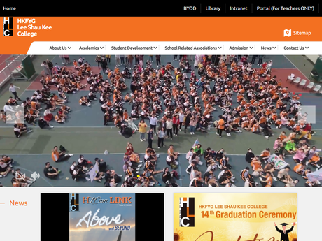 Website Screenshot of HKFYG Lee Shau Kee College
