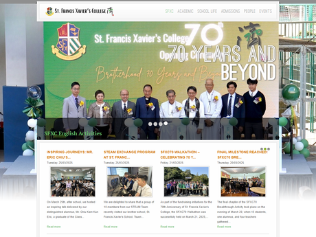 Website Screenshot of St. Francis Xavier's College