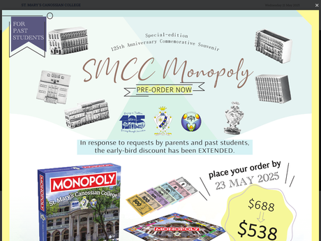 Website Screenshot of St. Mary's Canossian College